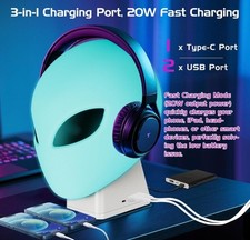 RGB Headphone Stand w/ 2 USB Port Extender - Gaming Headset Holder