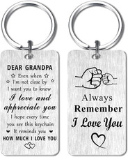 Grandpa Gifts from Grandkids, I Love Grandfather Birthday Keychain
