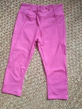Pink Cropped Leggings Tie Waist Yoga Pants Size 12