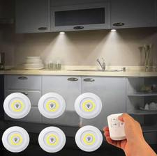 2pcs Dimmable LED Under Cabinet Light Remote Battery Closet Lamp - NEW
