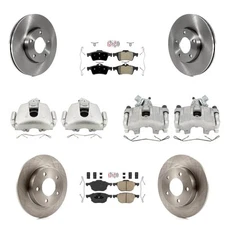 Front Rear Brake Rotors Pads Calipers Kit for Mazda 3 2006-2013 oe16 Stock OE