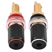 2x Black &Red Free Welding Copper Speaker Amplifier Terminal For 4mm Banana Plug