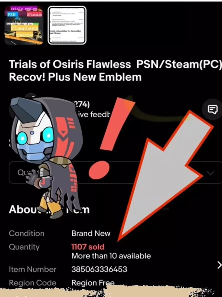 Trials of Osiris Flawless  PSN/XBOX/PC Carry Only!! - Image 2 of 3