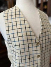 Blue & Black Ladies Tattersall Hunt Vest Side Saddle Fox Hunt