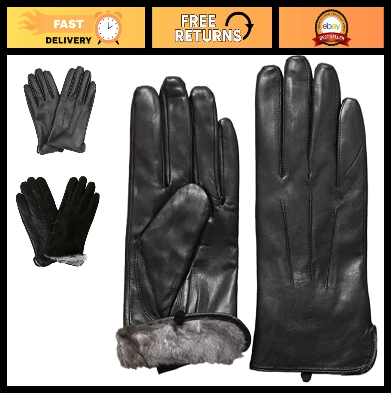 Men's Leather Gloves with Rabbit Fur Lining - Warm, Stylish, Perfect for Camping
Opens in a new wind