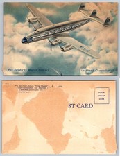 Vintage Pan Am Lockheed Constellation Clipper Airplane Linen Postcard