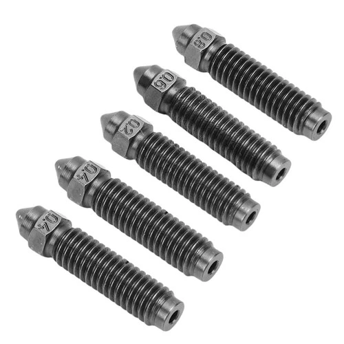 5x 3D Printer Nozzle Set Replace for Cent-auri Carbon Hardened Steel M6x25mm SET