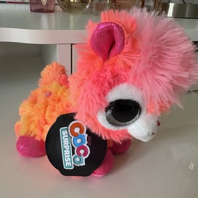 ZURU Coco Surprise Juno Neon Llama Plush Mini Toy 6'' Pink Orange NWT
