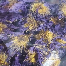 Org Whole Dried Blue Lotus Flowers Non-GMO Nymphaea Caerulea Wild Crafted 60 G