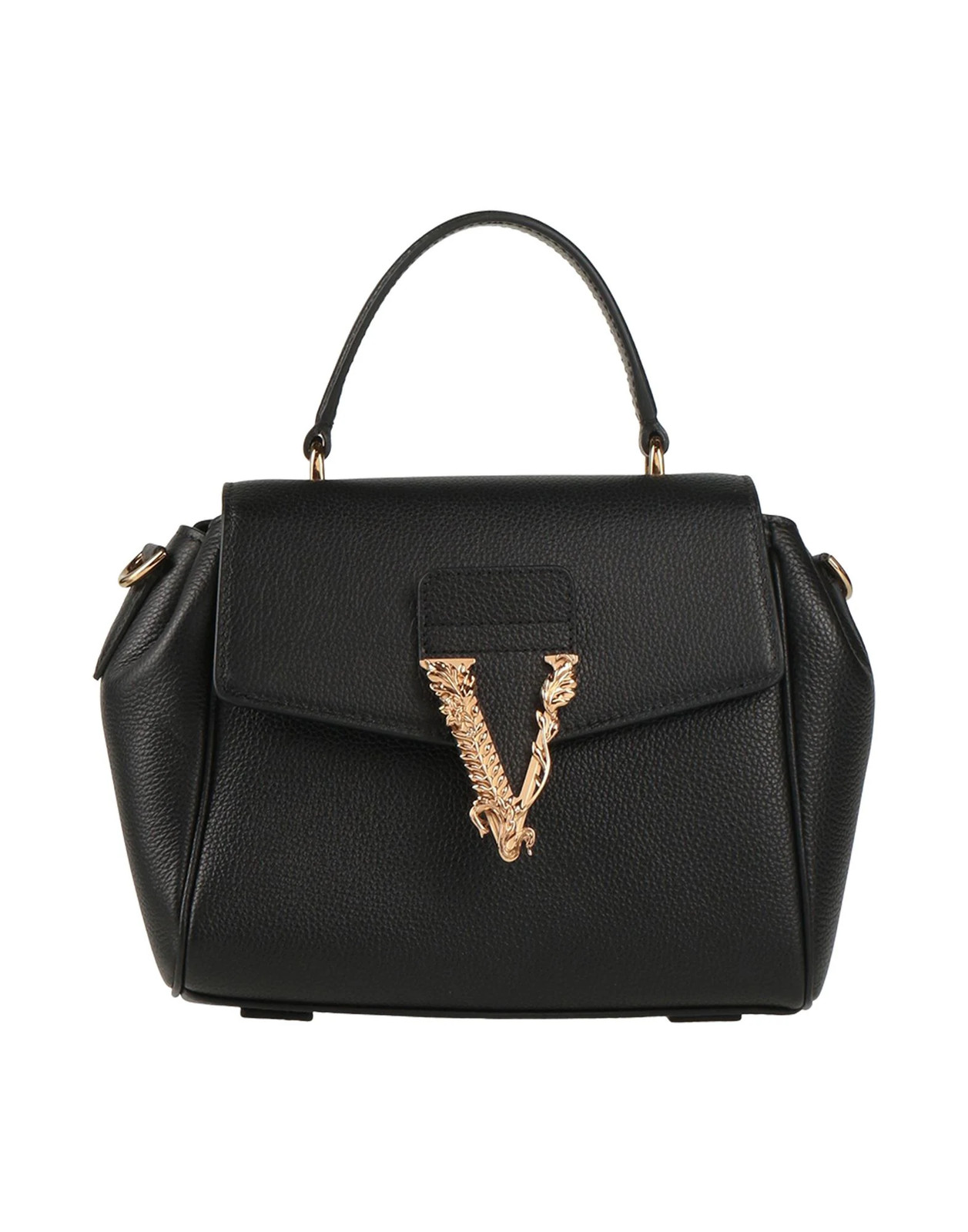 Versace - Women - Pebbled-leather Flap bag - Black 246990₽