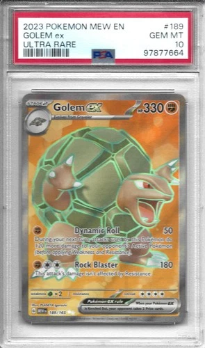 Golem ex 189/165 Sv: Scarlet & Violet 151 Ultra Rare PSA 10 Gem Mint