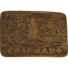 New Colorado Rocky Mountain Tree Rockies Denver 1970s Nos Vintage Belt Buckle