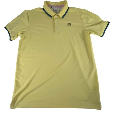 Puma Arnold Palmer Polo Shirt Men's M Yellow Umbrella Golf Stretch
