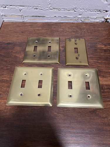 Brass Light Switch Cover Lot Of 4