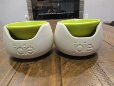 Set of Joie Double Dish Pistachio Bowl and Snack Serving Bowl Green & White
