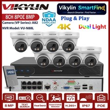 Vikylin Smartfind 8CH 8POE NVR 4K 8MP Full Color Dual Light IP Camera POE Lot