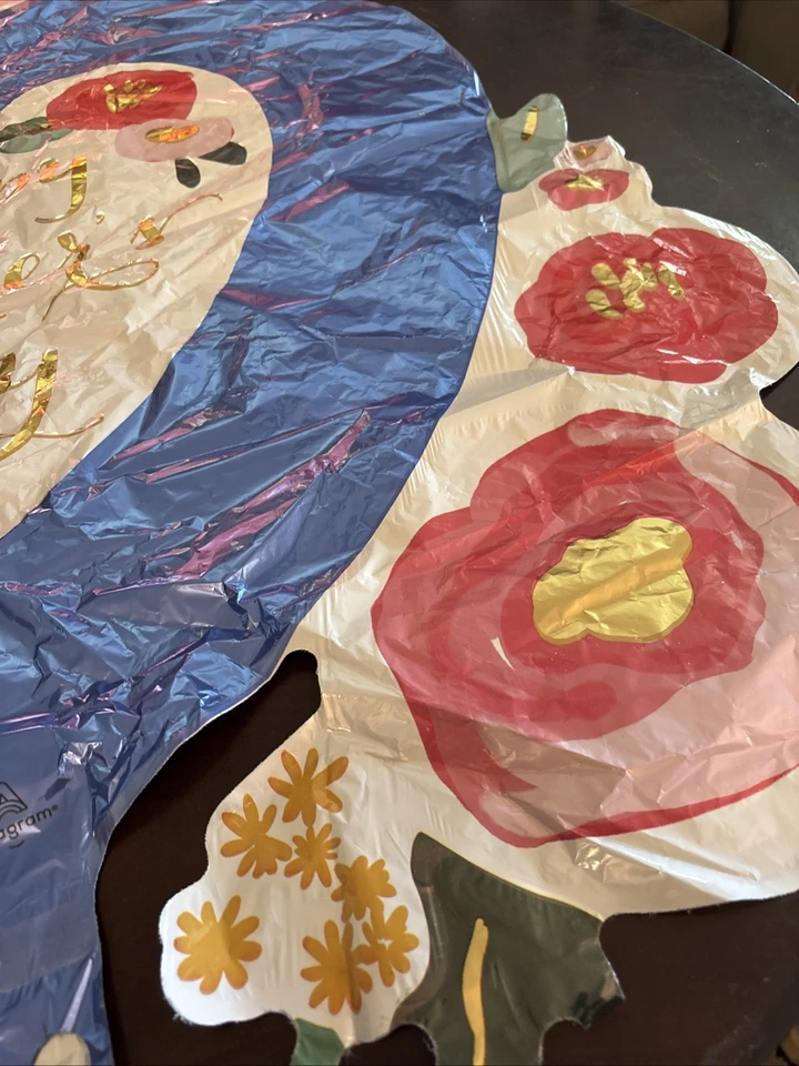 Globo de lámina de mylar 34 pulgadas FELIZ DÍA DE LA MADRE PINTADO FLORES CORAZÓN Foto 2 de 3
