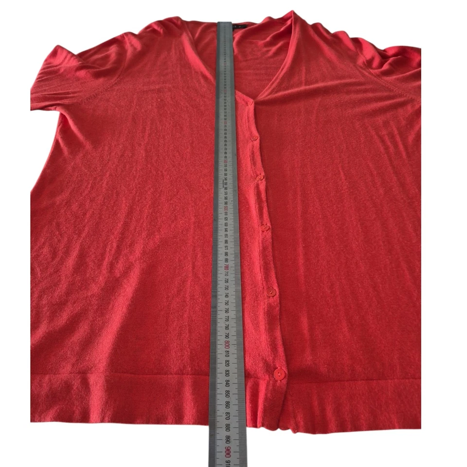 Maggie T Size 2 /20 22 Orange Lightweight Alpaca Viscose Blend Knit Cardigan - image 2 of 4