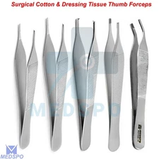 Surgical Dressing & Grasping Adson Tissue Plastic Surgery Cotton Dental Forceps