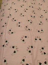 flannel pink cat fabric 36 x22