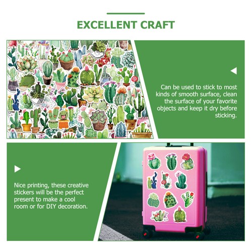 100 Pcs Plante Stickers Autocollant De Plantes Autocollants Verts - Afbeelding 6 van 11