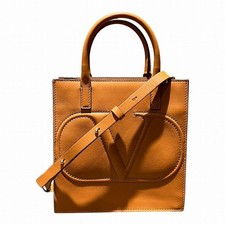Valentino Garavani V Logo Leather 2Way Bag Women Orange One Size