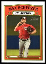 Max Scherzer 2021 Topps Heritage #182 Washington Nationals FREE SHIPPING
