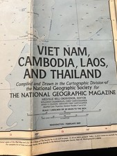 1967 Vietnam Cambodia Laos Thailand Map National Geographic Vietnam War Era