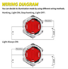 DaierTek 16MM Horn Button Switch 12V 20A Blue LED Momentary Metal Push Button