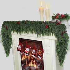 12 FT 2 6FT Realistic Artificial Cedar Pine Garland - Thick Lush Full Fau...