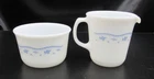 PYREX  Vintage cream and sugar set MORNING BLUE VTG no lid