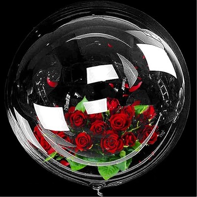 90 cm Jumbo Bobo Clear Balloons, Pack of 6 BoBo Balloons, Crystal Bubble Clea...