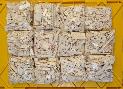 Lot Of 4.75 Pounds Lbs LEGO Random White Parts Pieces Bricks Sorted