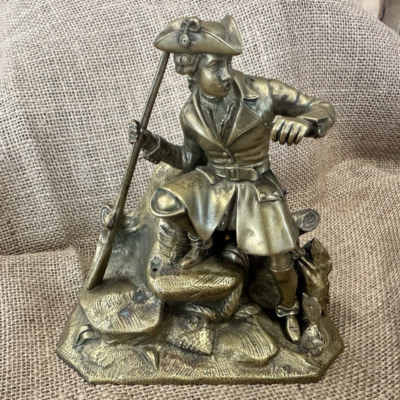 Metal Soldier Figurine Historical Military 3D Effect Gold/Bronze Metallic Finish