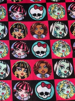 Long Cut Leftovers NEW Cotton Poly Fabric 11''X38'' MONSTER HIGH Limited
