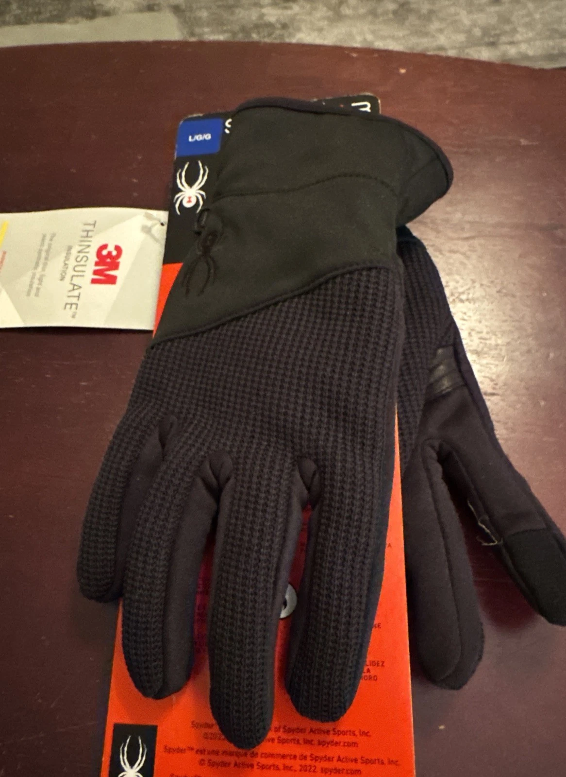 Spyder 3M Thinsulate Large Black Core Conduct Gloves Touchscreen Compatible