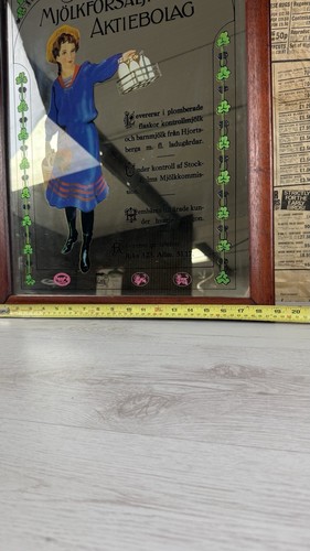 VINTAG ORIGINAL SWEDISH DAIRY ADVERTISING MIRROR SIGN DELI SHOP PUB ADVERTISING - Picture 3 of 5