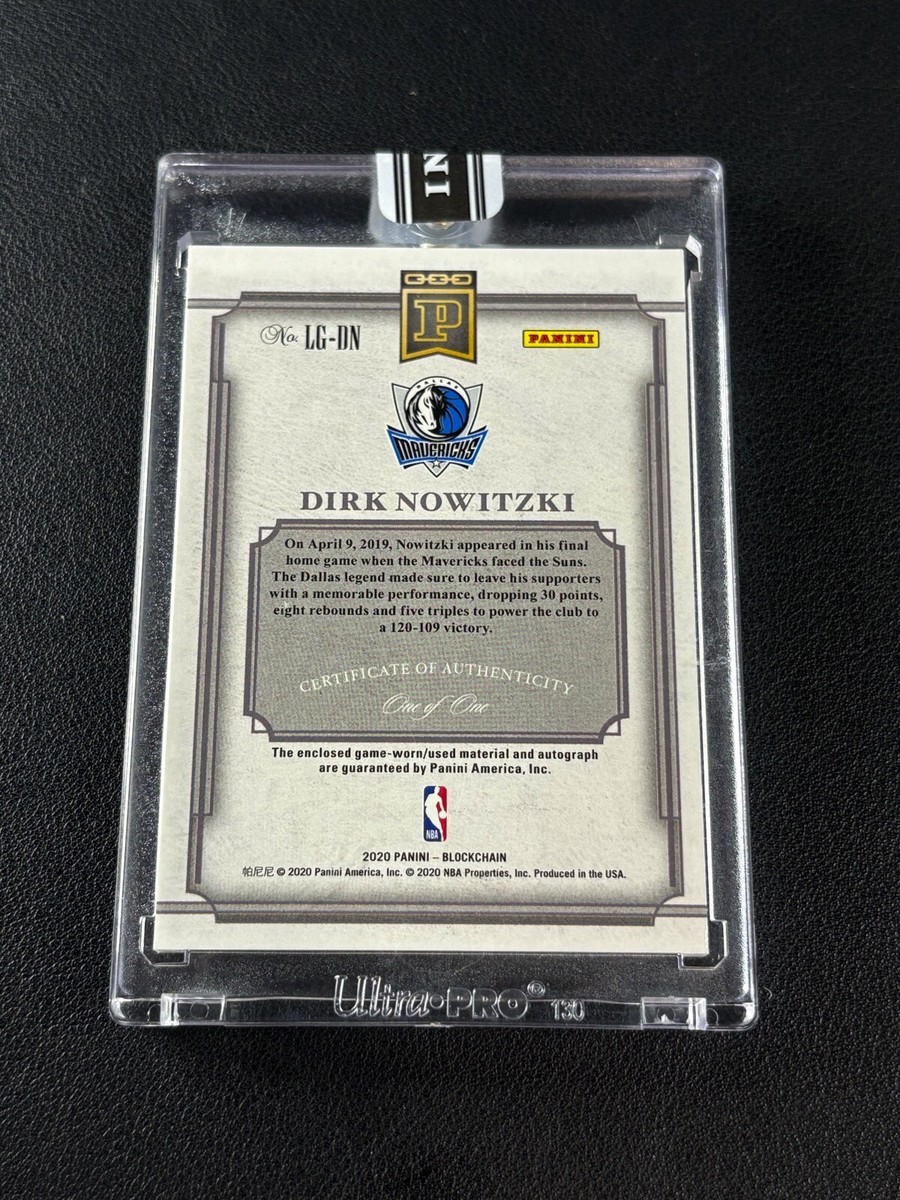 1/1 Panini Dirk Nowitzki ノビツキー 1枚限定 カード DIRK NOWITZKI 2020 PANINI BLOCKCHAIN GAME USED LOGOMAN AUTO