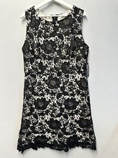 NWT New York & Company Women's Sz 14 Gorgeous Black Floral Lace Sheath Dress