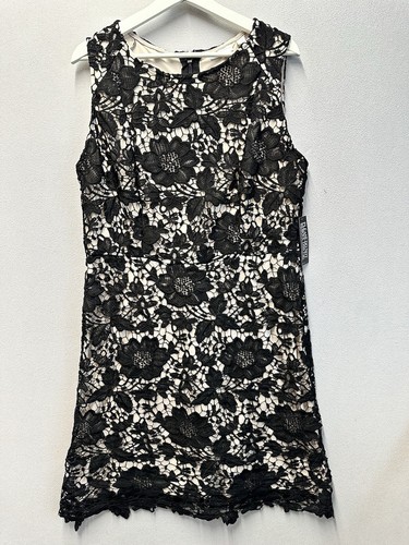 NWT New York & Company Women's Sz 14 Gorgeous Black Floral Lace Sheath Dress