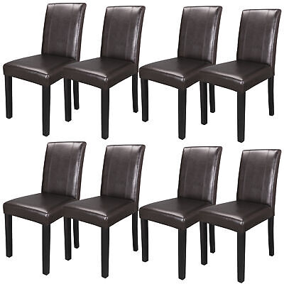 Set Of 8 Urban Leather Dining Parson Chair Kitchen Formal Elegant Leather Design 700161278576 Ebay