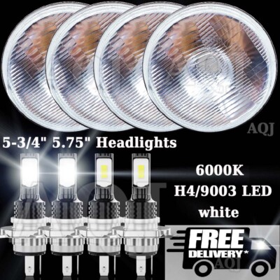 4PCS 5.75" 5 3/4" LED Headlights HI/LO Beam for Pontiac GTO Grand Prix ...