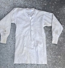 Vintage Shirt Henley Sears 1960s Under Long John VTG Workwear Long Sleeve L