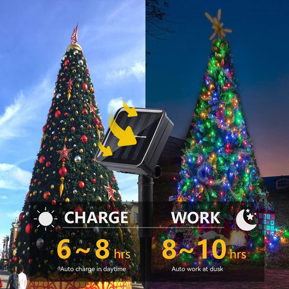 200 LED Solar Power String Fairy Lights 66FT Garden Outdoor Christmas Lamp -2PCS - Image 4 of 4