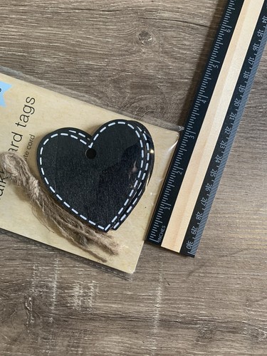 3 Packs Chalkboard Tags Large Heart Shape With Ties - Picture 3 of 3