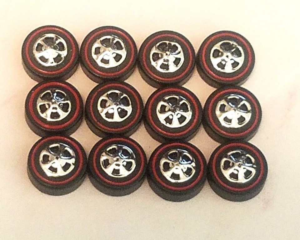 Red Steel 2 Set De 4 Ruedas Grandes HK Negras Para Hot Wheels