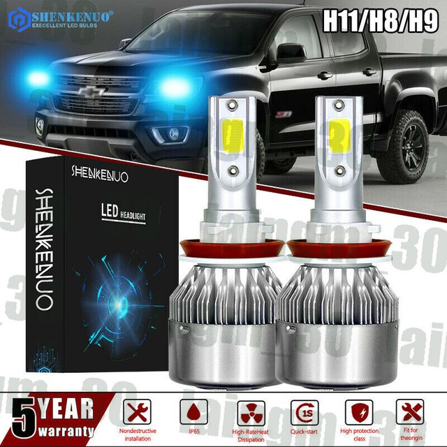 2X H11 LED Headlight Bulbs Kit 8000K For Chevy Silverado 1500 2500 3500