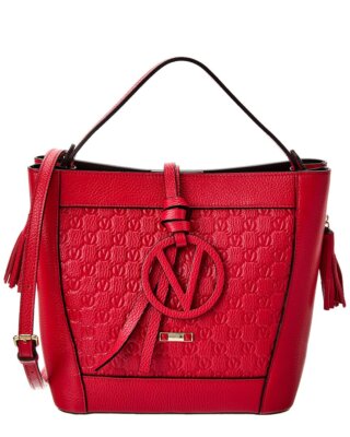 Valentino By Mario Valentino Callie Medallion Leather Shoulder Bag Women's Red