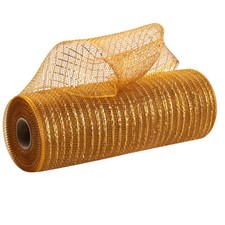 Old Gold Metallic Deco Mesh - 10" x 10 Yards, Thanksgiving, Christmas, Wreath