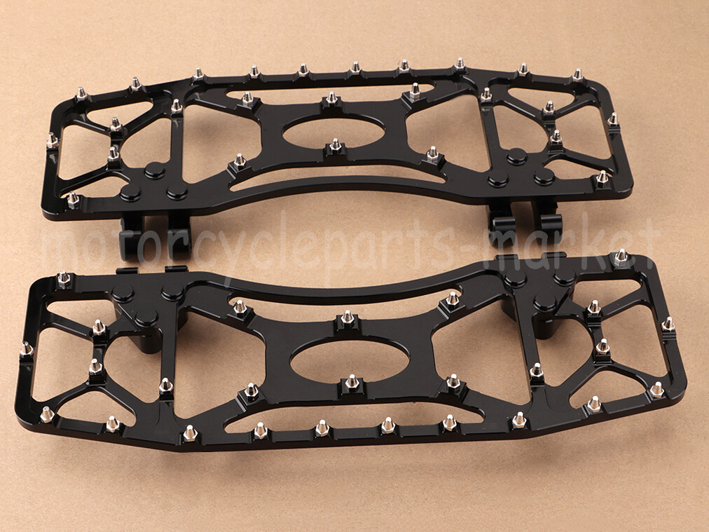 Black MX Driver Stretched Floorboard for Harley Touring FLHT